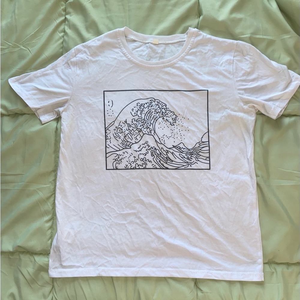 wave at kanagawa graphic tee